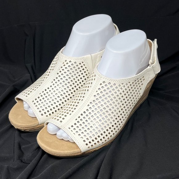 Earth Origins Nina Open Toe Cork Wedge Sandal Women's Size 8M - Picture 1 of 6